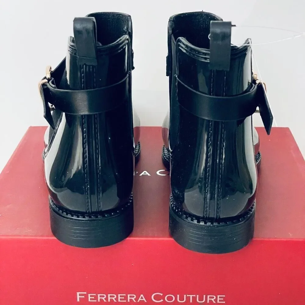 NWT Ferrera Couture 6 by Henry Ferrera Clarity Black Rain Marsala Booties Boots